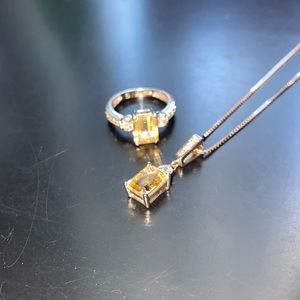 Citrine Ring and necklace set